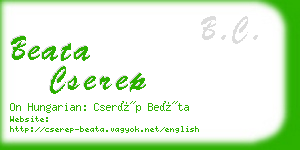 beata cserep business card